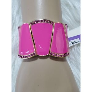 NWOT Women's Jewelry Pink Goldtone Fashion Stretch Bracelet